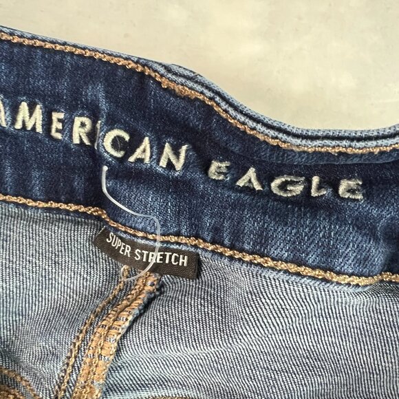 American Eagle Jeans Women 37x31* High Rise Artist Flare Dark Blue Denim Tag 18R - Picture 7 of 16